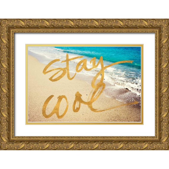 Acosta 18x13 Gold Ornate Wood Framed with Double Matting Museum Art Print Titled - Stay Cool Ocean