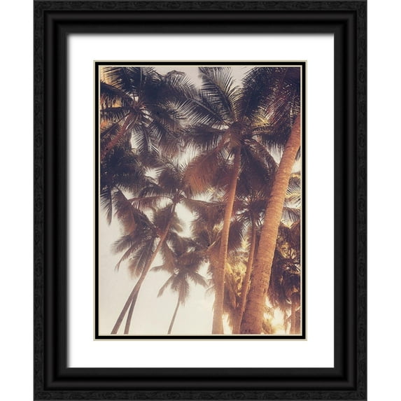 Acosta 25x32 Black Ornate Wood Framed with Double Matting Museum Art Print Titled - Vintage Palms