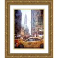 thumbnail image 1 of Acosta 25x32 Gold Ornate Wood Framed with Double Matting Museum Art Print Titled - Rainy Madison Avenue, 1 of 4