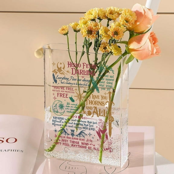 Acotar Fan Acrylic Book Vase, Hello Feyre Darling Book Vase, The Night Court Illyrians, A Court of Thorns and Roses