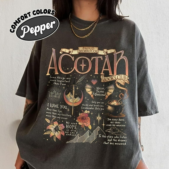 Acotar Quotes Comfort Colors T-Shirt, Proud Member Of ACOTAR Books Club Shirts, The Night Court T Shirt, SJM Inspire Bookish Gift,Moss color,size 3XL