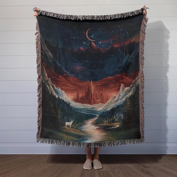 Acotar Tog Cc Woven Cotton Throw Blanket, Celestial Wall Decor Accent