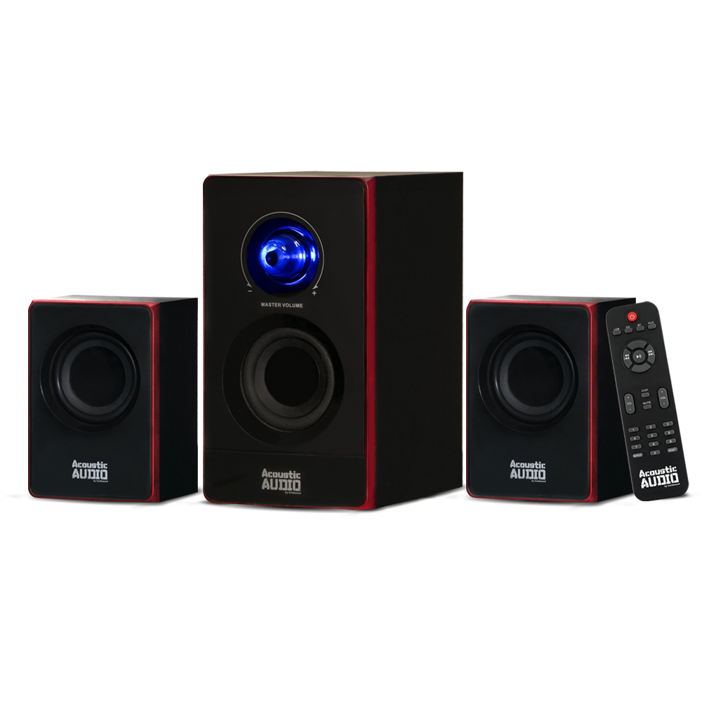 Acoustic Audio AA2103 Bluetooth Home 2.1 Speaker System for Multimedia Computer Gaming - image 1 of 6