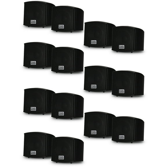 Acoustic Audio AA321B Mountable Indoor Speakers 2800 Watts Black 7 Pair Pack AA321B-7Pr
