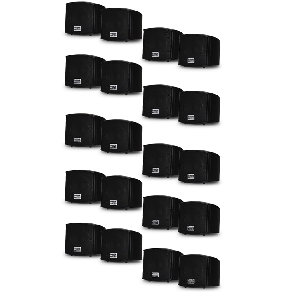 Acoustic Audio AA321B Mountable Indoor Speakers 4000 Watts Black 10 Pair Pack AA321B-10Pr
