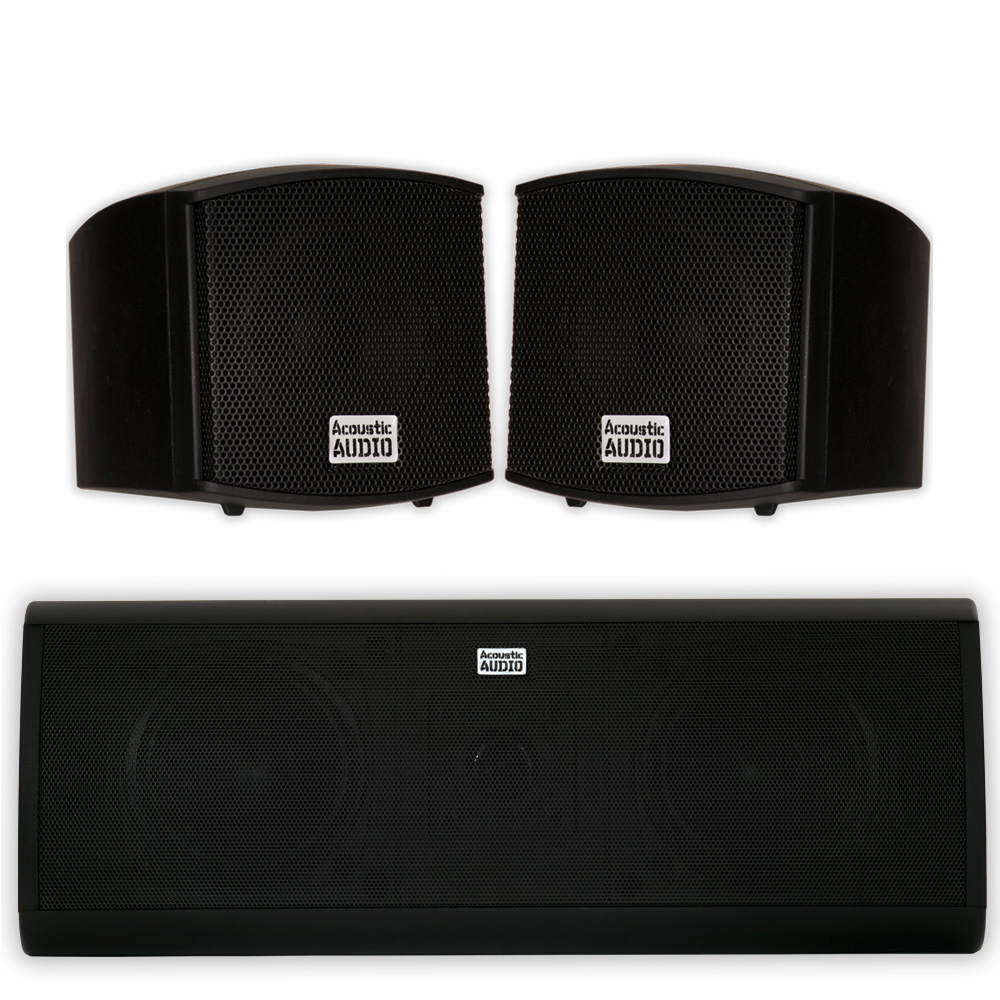 Acoustic Audio AA321B and AA40CB Indoor Speakers Home Theater 3 Speaker Set - image 1 of 7