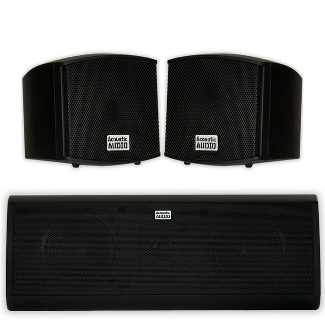 Acoustic Audio AA321B and AA40CB Indoor Speakers Home Theater 3 Speaker Set