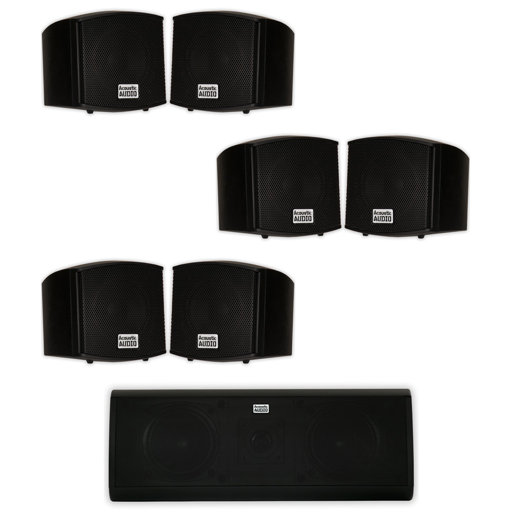 Acoustic Audio AA321B and AA40CB Indoor Speakers Home Theater 7 Speaker Set - image 1 of 7
