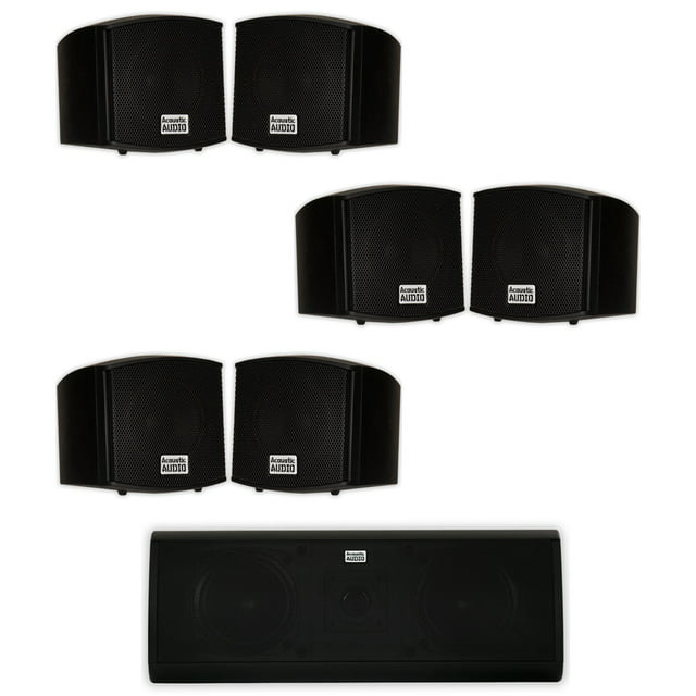 Acoustic Audio AA321B and AA40CB Indoor Speakers Home Theater 7 Speaker Set