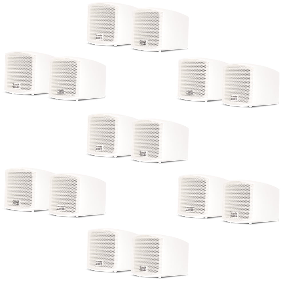 Acoustic Audio AA321W Mountable Indoor Speakers 2800 Watts White Bookshelf 7 Pair Pack AA321W-7Pr