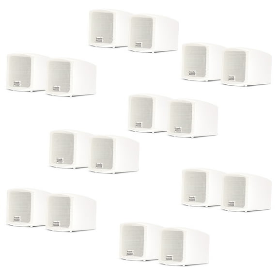 Acoustic Audio AA321W Mountable Indoor Speakers 3200 Watts White Bookshelf 8 Pair Pack AA321W-8Pr