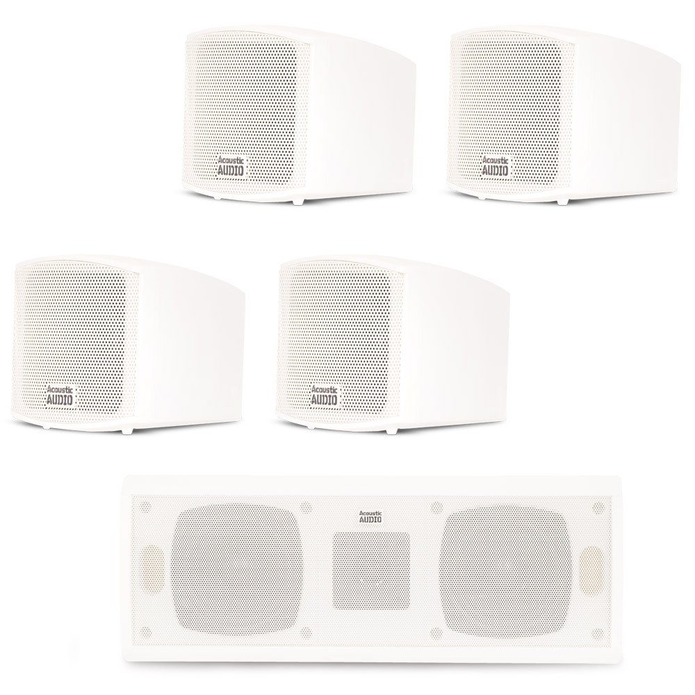 Acoustic Audio AA321W and AA40CW Indoor Speakers Home Theater 5 Speaker Set - image 1 of 7