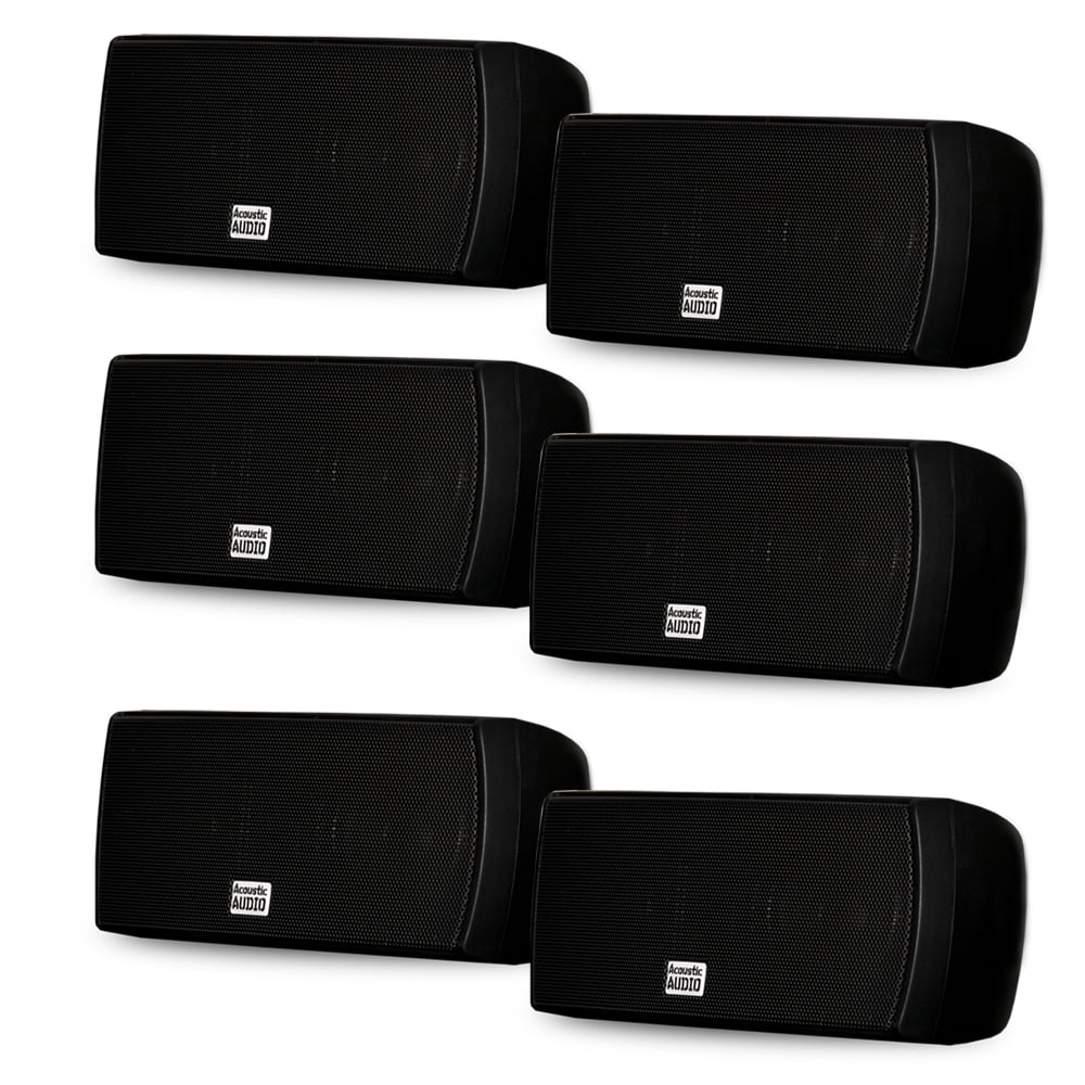 Acoustic Audio AA32CB Mountable Indoor Speakers 1800 Watts Black Bookshelf 3 Pair Pack AA32CB-3PR