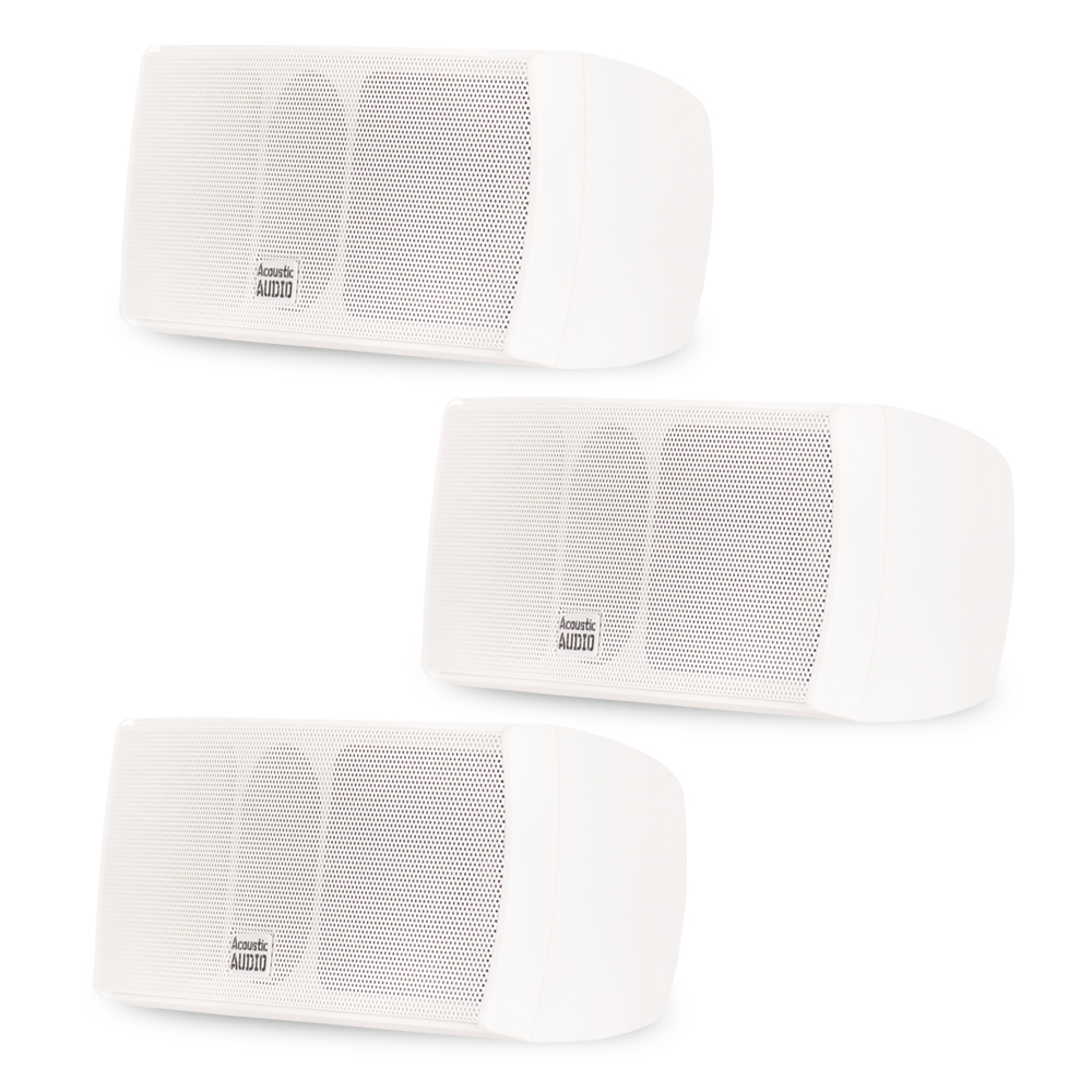 Acoustic Audio AA32CW Mountable Indoor Speakers 900 Watts White Bookshelf 3 Speaker Set AA32CW-3S - image 1 of 5