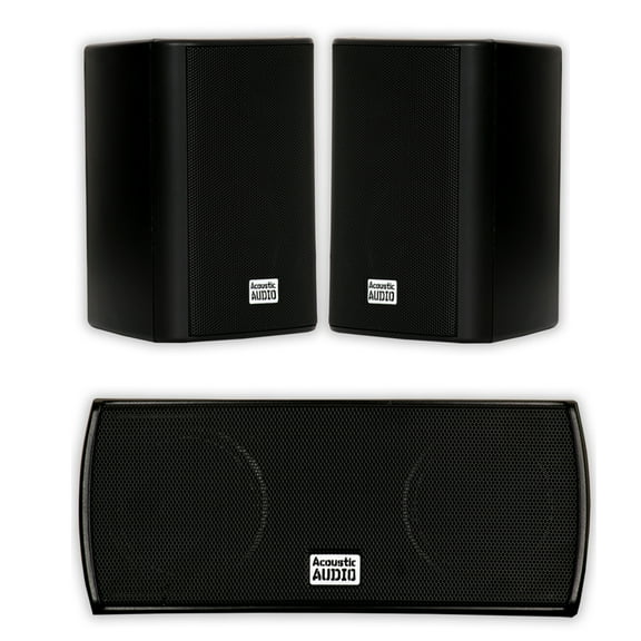 Acoustic Audio AA351B and AA32CB Mountable Indoor Speakers Home Theater 3 Speaker Set