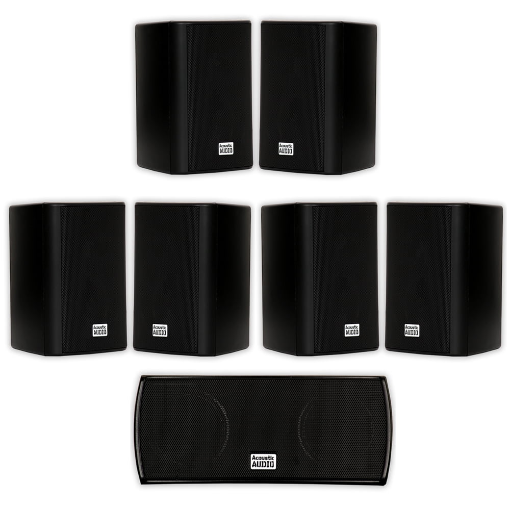Acoustic Audio AA351B and AA32CB Mountable Indoor Speakers Home Theater 7 Speaker Set