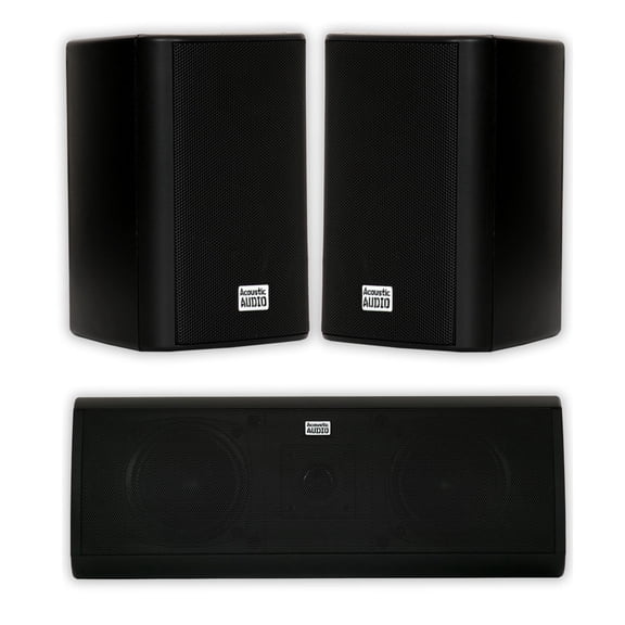 Acoustic Audio AA351B and AA40CB Indoor Speakers Home Theater 3 Speaker Set