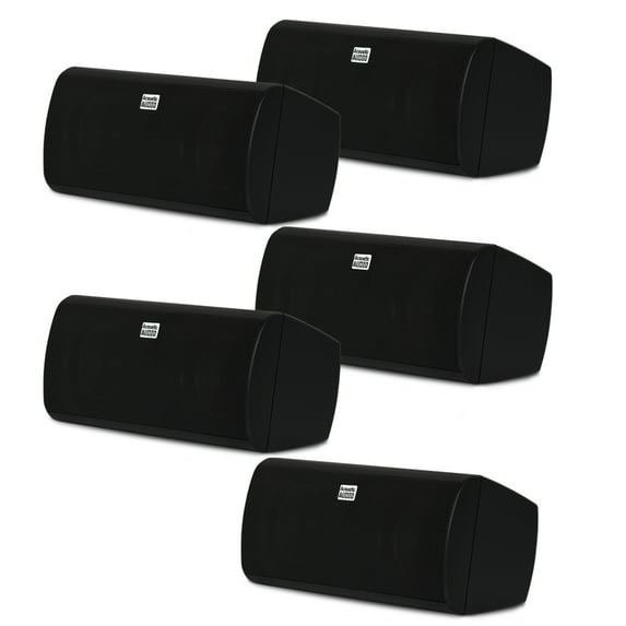 Acoustic Audio AA35CB Indoor 3 Way Speakers 2000 Watts Black Bookshelf 5 Speaker Set AA35CB-5S