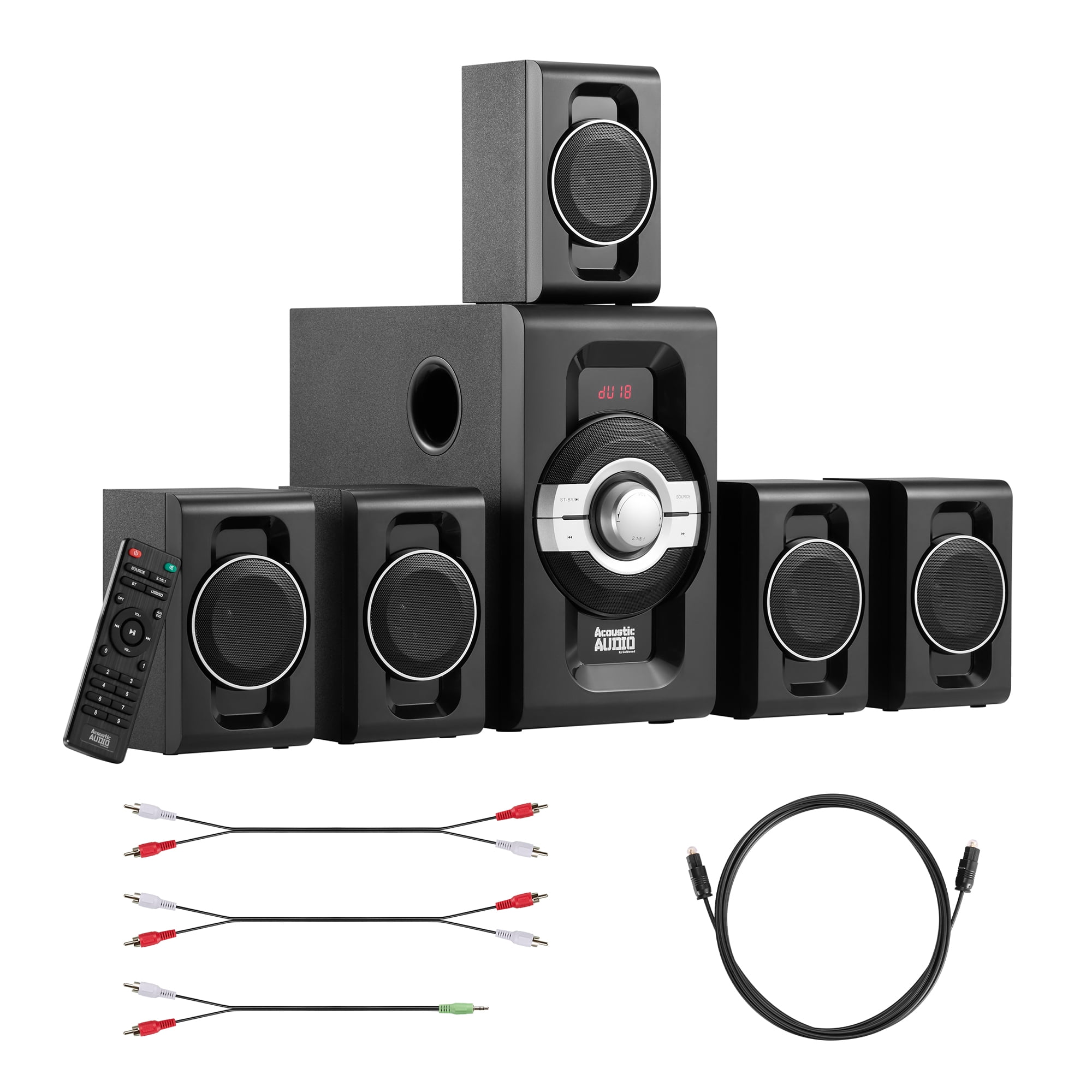 Customer reviews for Acoustic Audio by Goldwood AA5240 Home Theater 5.1  Bluetooth Speaker System with Optical, USB and SD Inputs, Black |  Walmart.com, image size:2000x2000