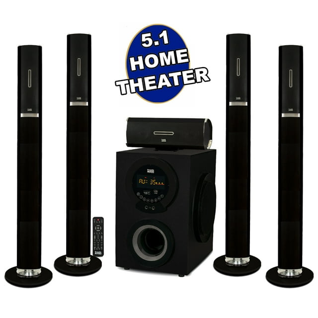 Acoustic Audio AAT3002 Tower 5.1 Home Theater Bluetooth Speaker System