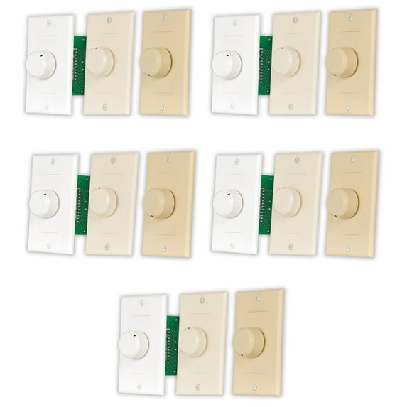 Acoustic Audio AAVCD3C Speaker Volume Control 3 Color White Ivory Almond 5 Pack