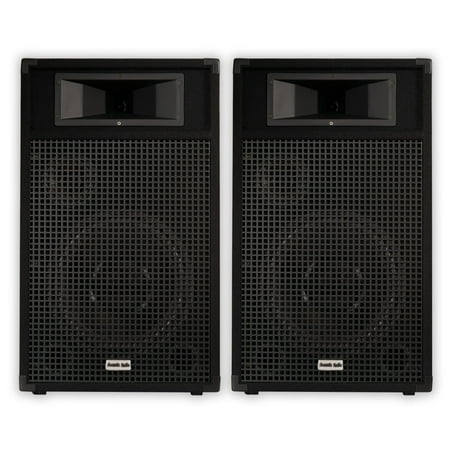 Acoustic Audio BR12 Passive 12" Speaker Pair 3 Way DJ PA Karaoke Band Speakers
