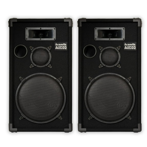 Acoustic Audio CR12 Passive 12" DJ Speaker Pair 3 Way PA Karaoke Band Speakers