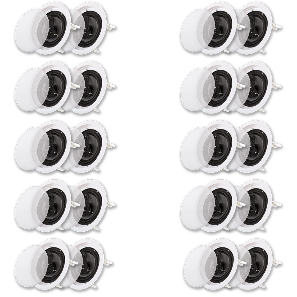 Acoustic Audio CS-IC63 In Ceiling 6.5" Speaker 10 Pair Pack 3 Way Home Theater Flush Mount - image 1 of 5