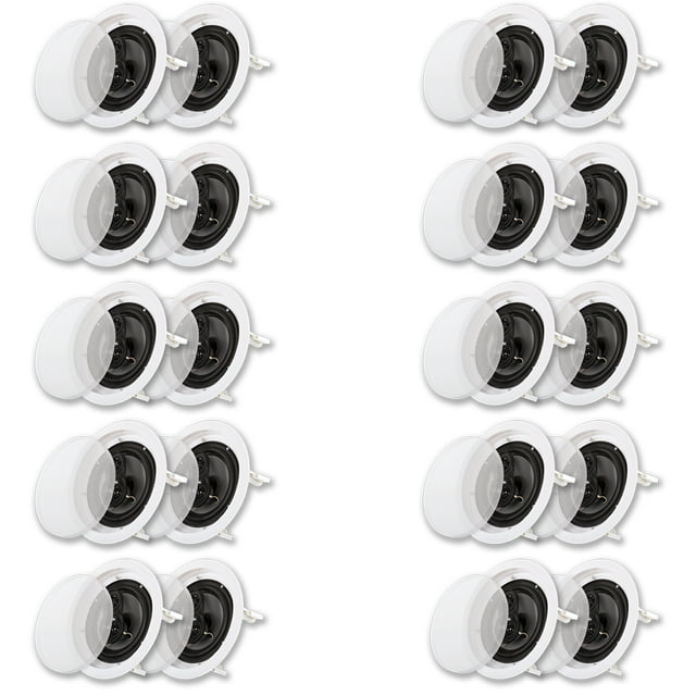 Acoustic Audio CS-IC63 In Ceiling 6.5" Speaker 10 Pair Pack 3 Way Home Theater Flush Mount