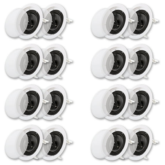 Acoustic Audio CS-IC63 In Ceiling 6.5" Speaker 8 Pair Pack 3 Way Home Theater Flush Mount