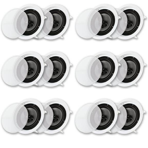 Acoustic Audio CS-IC83 In Ceiling Wall 8" Speaker 6 Pair Pack 3 Way Home Theater Flush Mount