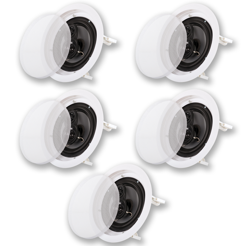 Acoustic Audio CS-IC83 In Ceiling Wall 8" Home Theater 5 Speaker Set 3 Way Flush Mount Pack of 5 - image 1 of 7
