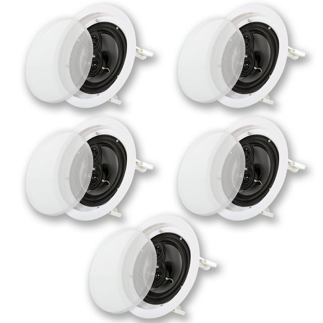 Acoustic Audio CS-IC83 In Ceiling Wall 8" Home Theater 5 Speaker Set 3 Way Flush Mount Pack of 5