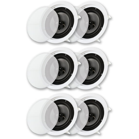 Acoustic Audio CS-IC83 In Ceiling Wall 8" Speaker 3 Pair Pack 3 Way Home Theater Flush Mount