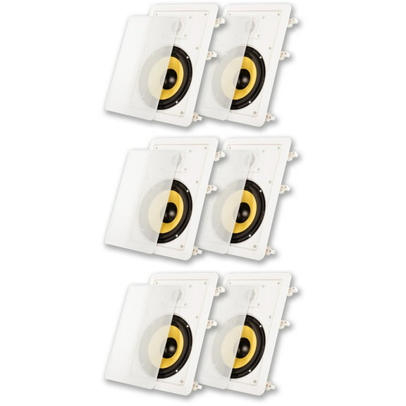 Acoustic Audio HD-650 In Wall 6.5" Speakers Home Theater Surround Sound 3 Pair Pack