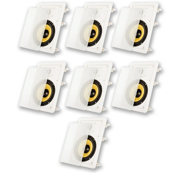 Acoustic Audio HD-650 In Wall 6.5" Speakers Home Theater Surround Sound 7 Speaker Set