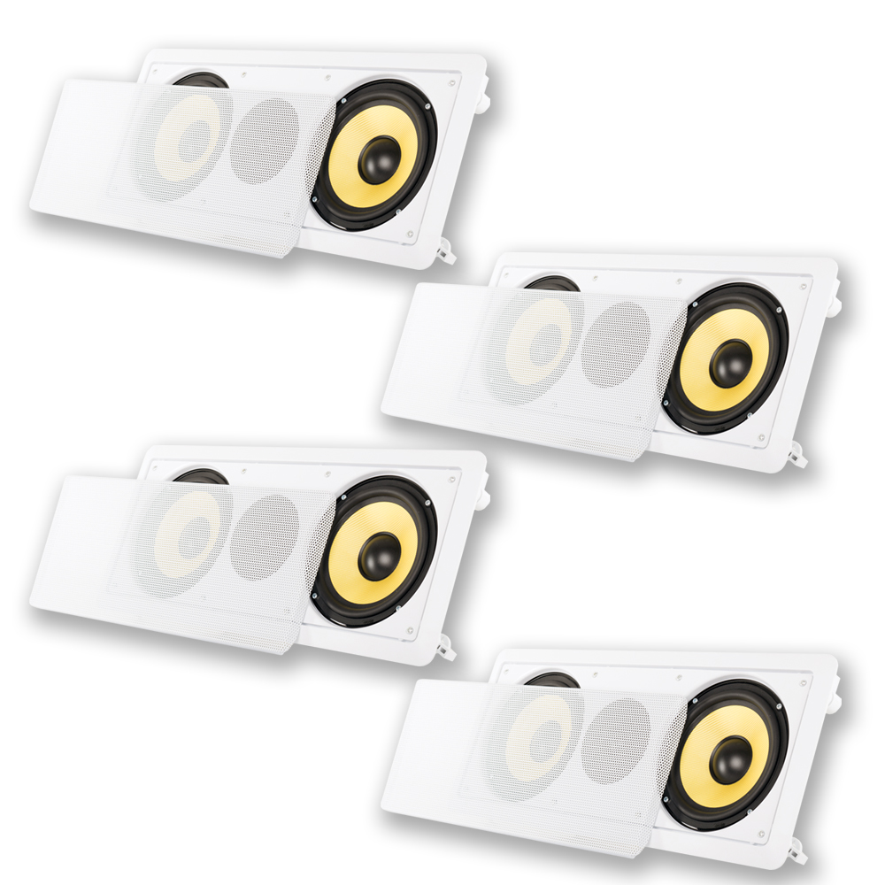 Acoustic Audio HD-6c Flush Mount Speakers Dual 6.5" Woofers In Wall 4 Pack - image 1 of 5