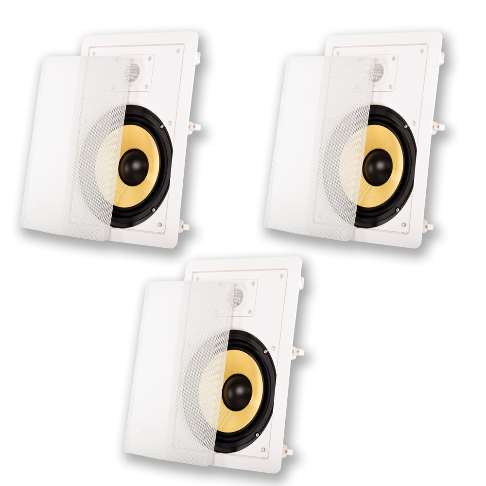 Acoustic Audio HD-800 In Wall 8" Speakers Home Theater Surround Sound 3 Speaker Set - image 1 of 5