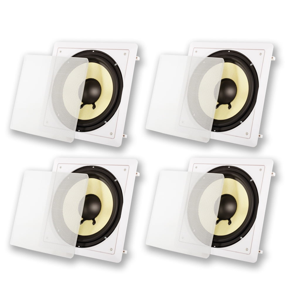 Acoustic Audio HDS10 Flush Mount Passive Subwoofers with 10" Speaker 4 Pack