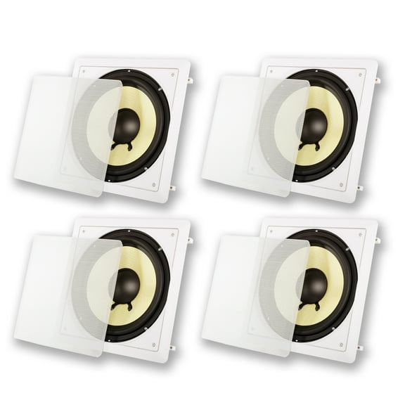 Acoustic Audio HD-S10 Flush Mount Passive Subwoofers with 10" Speaker 4 Pack