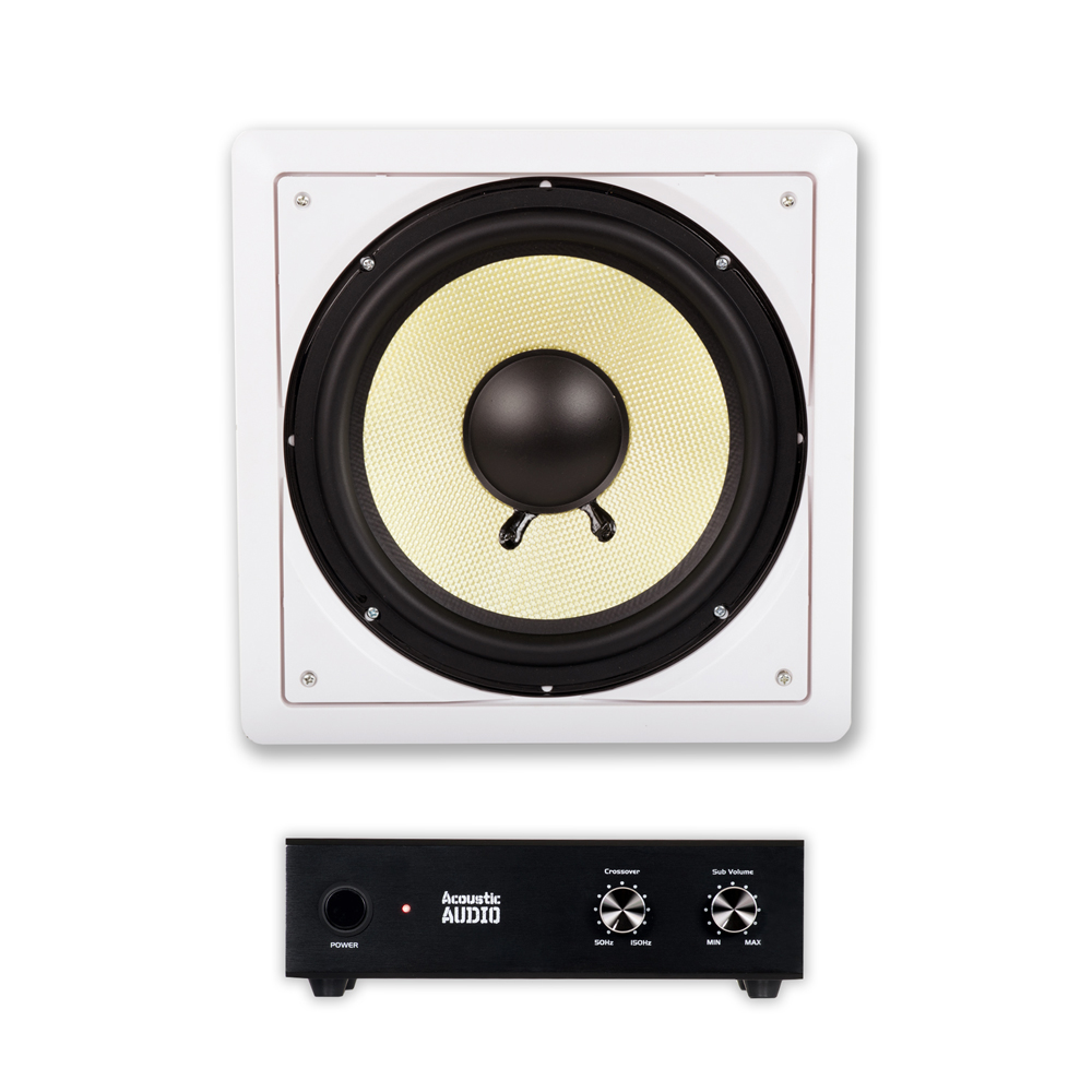 Acoustic Audio HD-S10 Flush Mount Subwoofer In Wall with 10" Speaker and Amp - image 1 of 7