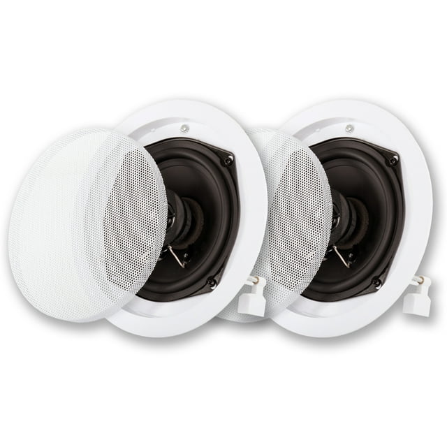 Acoustic Audio R-191 In Ceiling / In Wall Speaker Pair 2 Way Home Theater Surround Speakers