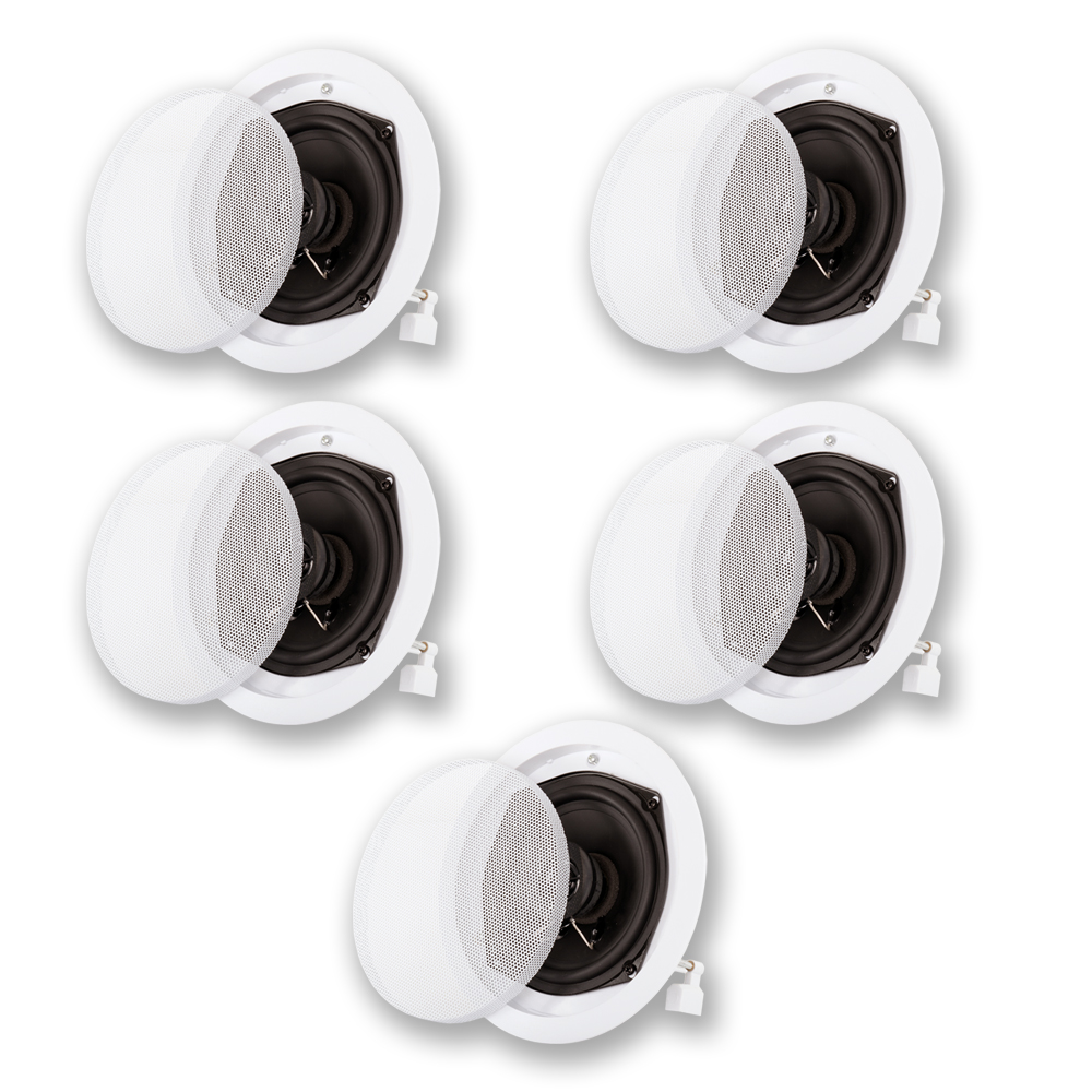 Acoustic Audio R191 In Ceiling / In Wall 5 Speaker Set 2 Way Home Theater Flush Mount - image 1 of 4