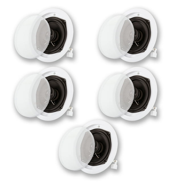 Acoustic Audio R191 In Ceiling / In Wall 5 Speaker Set 2 Way Home Theater Flush Mount