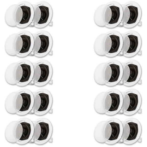 Acoustic Audio R191 In Ceiling / In Wall Speaker 10 Pair Pack 2 Way Home Theater Flush Mount