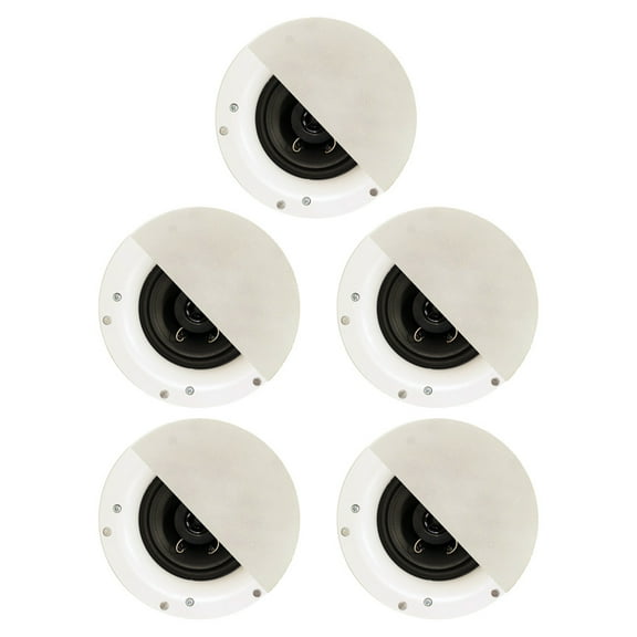 Acoustic Audio R192 Frameless In Ceiling / In Wall 5 Speaker Set 2 Way Home Theater Surround Speakers