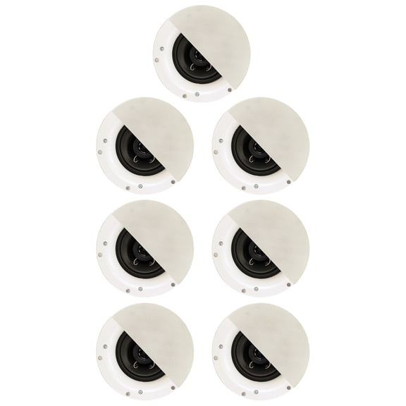 Acoustic Audio R192 Frameless In Ceiling / In Wall 7 Speaker Set 2 Way Home Theater Surround Speakers