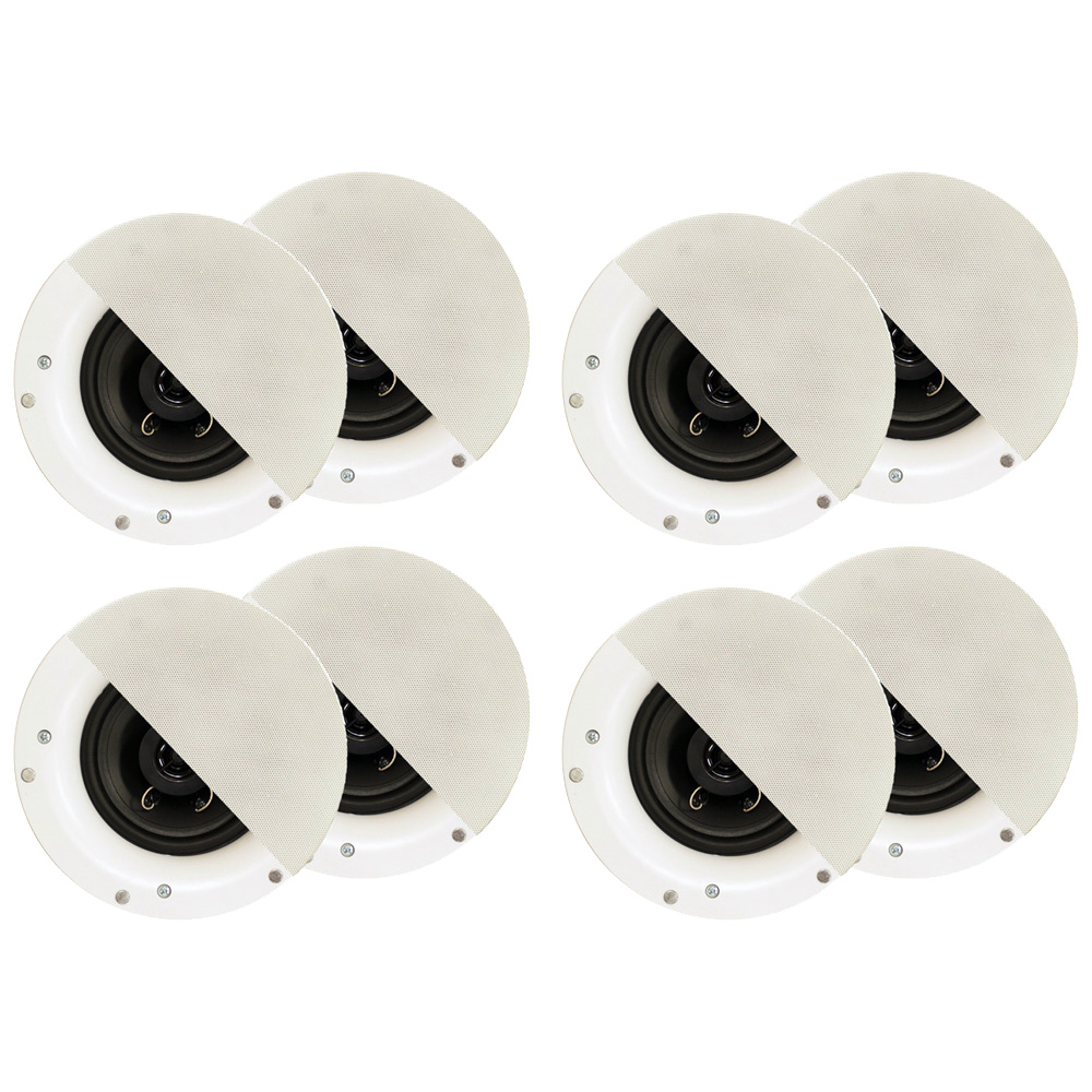 Acoustic Audio R192 Frameless In Ceiling / In Wall Speaker 4 Pair Pack 2 Way Home Theater Surround Speakers - image 1 of 7
