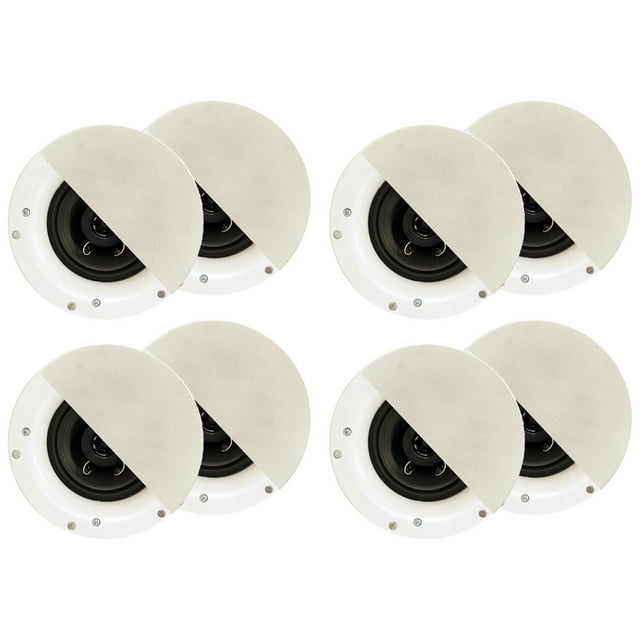 Acoustic Audio R192 Frameless In Ceiling / In Wall Speaker 4 Pair Pack 2 Way Home Theater Surround Speakers