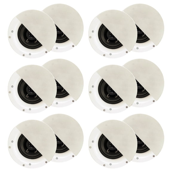 Acoustic Audio R192 Frameless In Ceiling / In Wall Speaker 6 Pair Pack 2 Way Home Theater Surround Speakers